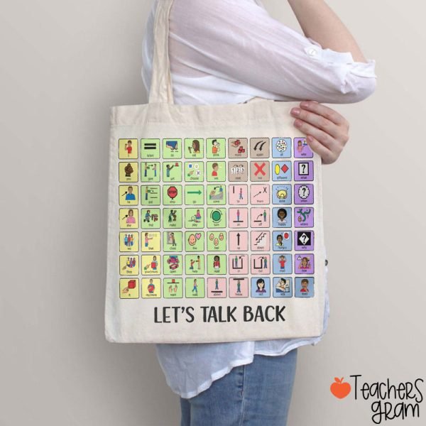 Let's Talk Back AAC Teacher Tote Bag - Image 6